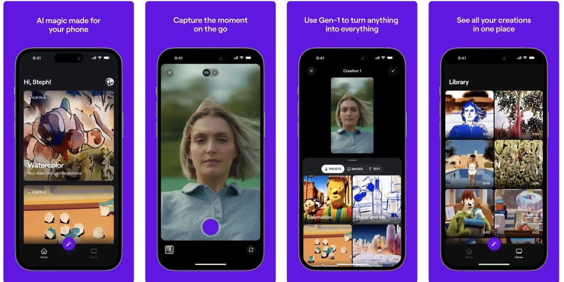 Runway ရဲ့  Generative AI (Gen-1) ကို Mobile App အနေဖြင့် iOS မှာစတင်အသုံးပြုလို့ ရပြီ